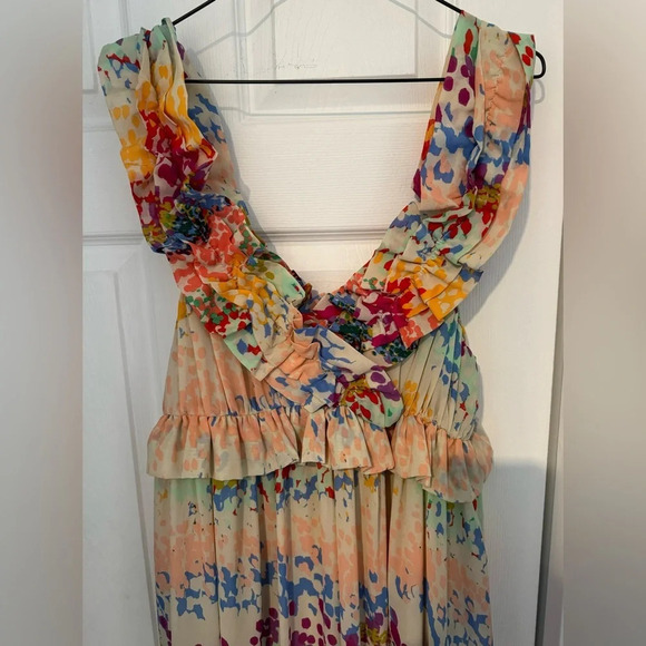 H&M x Garden Collection maxi dress multi ruffle empire flowy peasant boho rare 8 - Picture 4 of 5